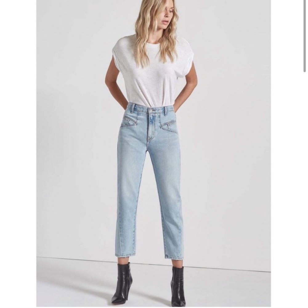 {Current/Elliott} The Helix Cropped High Waist Jeans Wentworth Light Wash